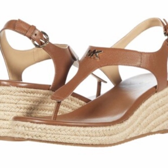 Michael Kors brown/khaki Wedge Sandals Size 6 - Picture 2 of 2